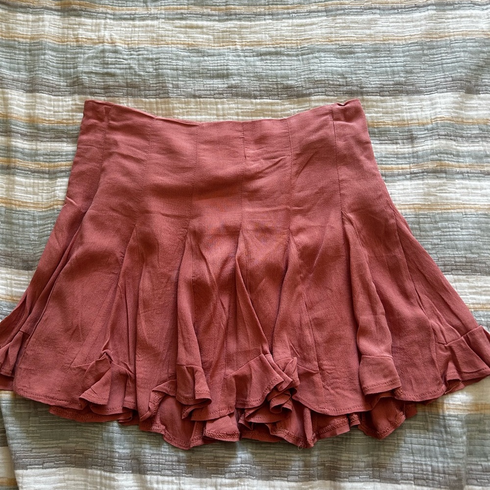 Forever 21 Pink Fit-And-Flare Mini Skirt With Side Zipper